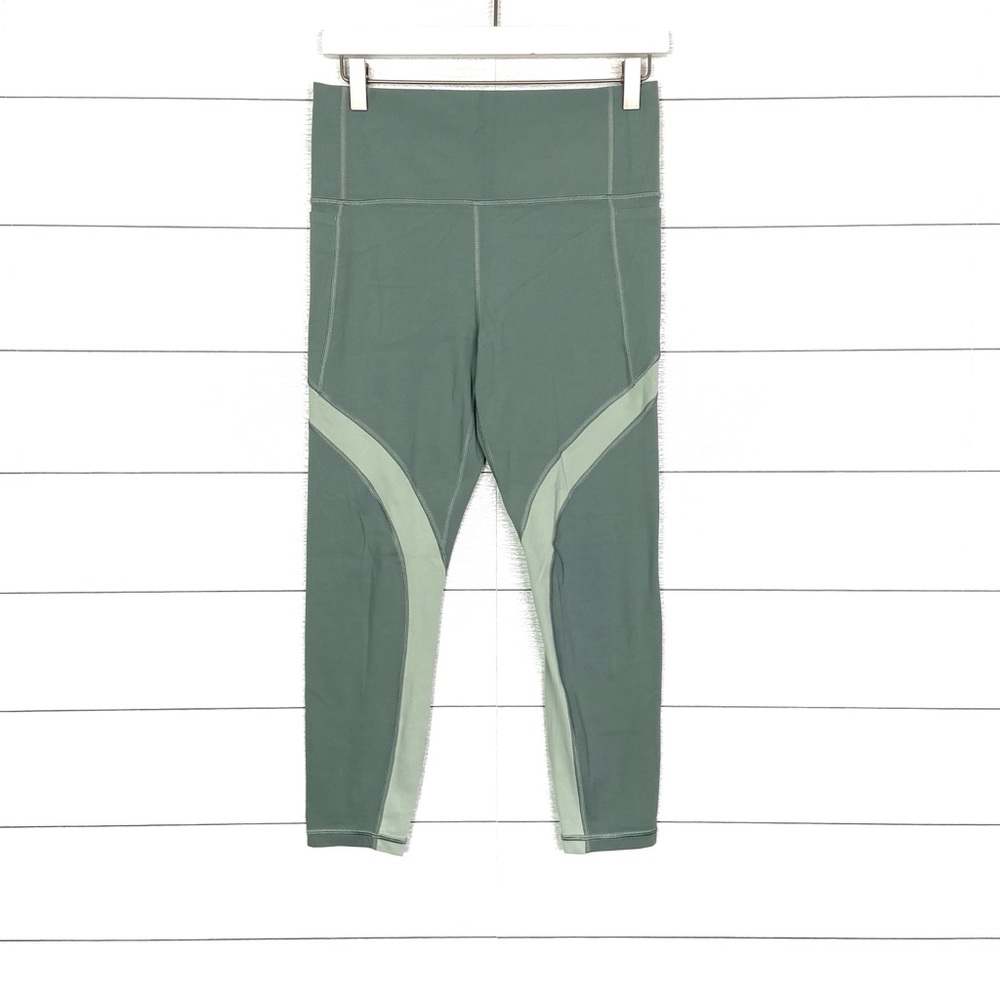 ATHLETA Salutation Stash Pocket Legging Colorblock Green Medium High Rise